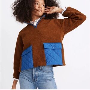 Madewell (Re)sourced Fleece Quilted-Pocket Popover Jacket